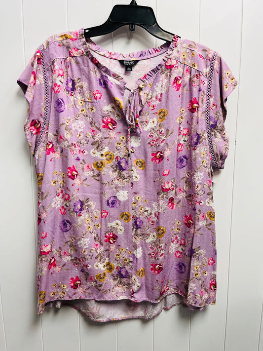 Top Short Sleeve By Buffalo David Bitton In Pink & Purple, Size: Xl