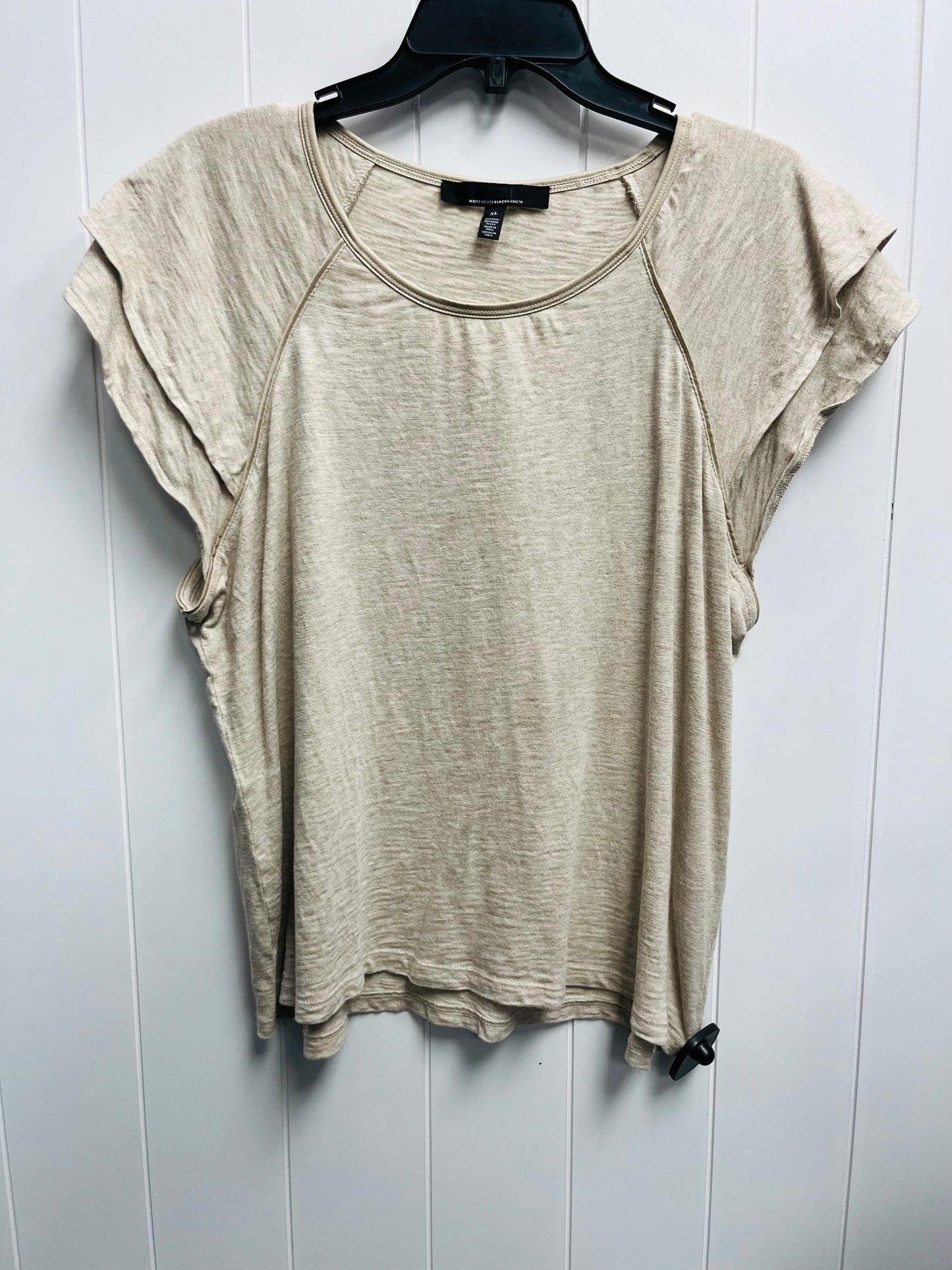 Top Short Sleeve By White House Black Market In Tan, Size: Xl