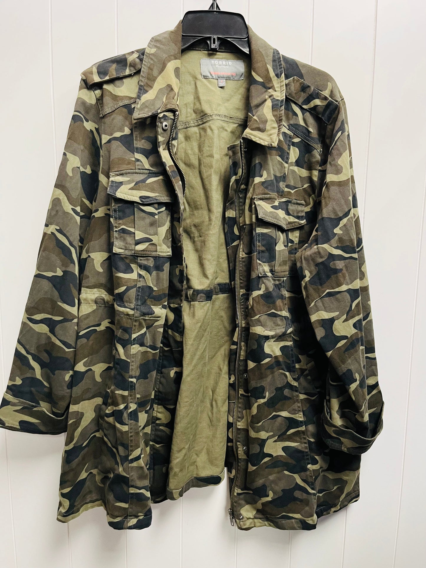 Jacket Utility By Torrid In Camouflage Print, Size: 3x