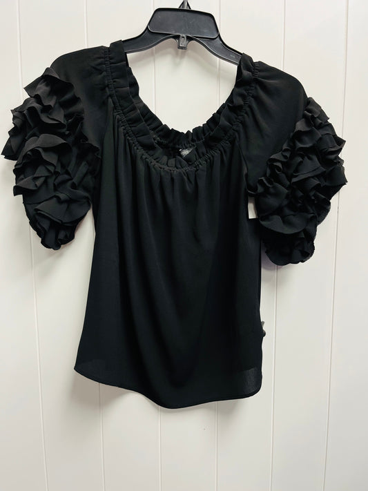 Blouse Short Sleeve By Vince Camuto In Black, Size: S