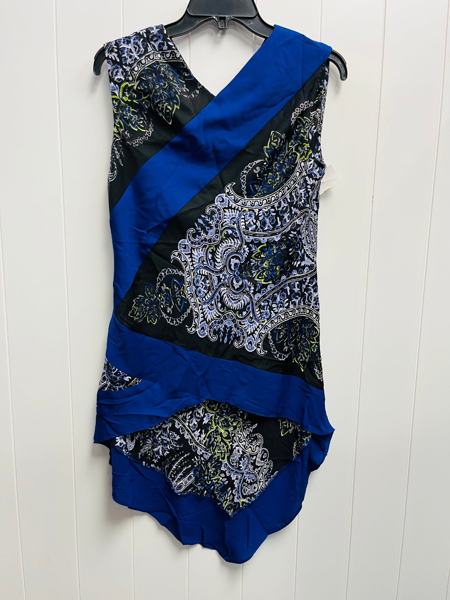 Tunic Sleeveless By Bcbgmaxazria In Black & Blue, Size: L