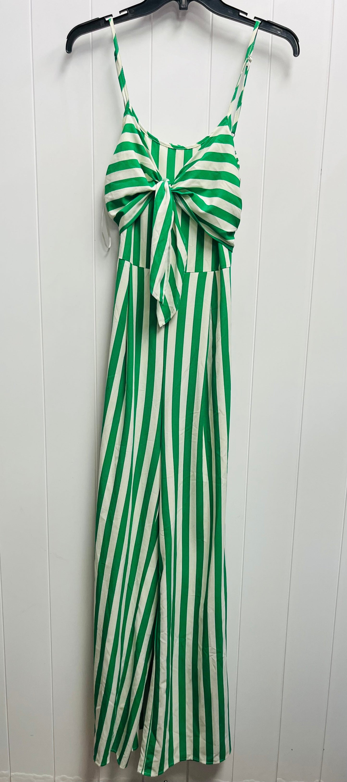 Jumpsuit By Flying Tomato In Green & White, Size: S