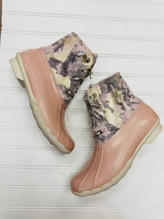 Boots Rain By Sperry In Grey & Pink, Size: 8.5