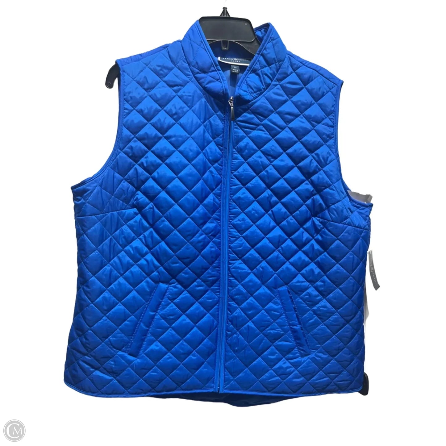 Vest Puffer & Quilted By Karen Scott In Blue, Size: Xl