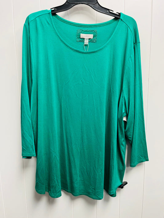 Top Long Sleeve By Cupio In Green, Size: 3x