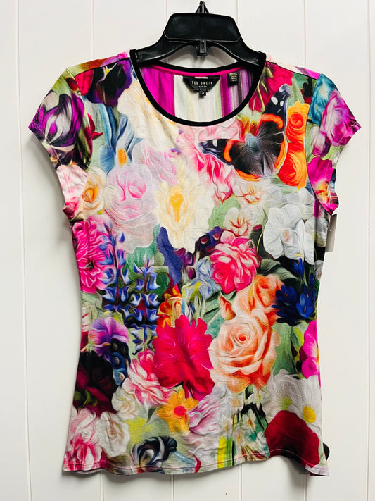 Top Short Sleeve By Ted Baker In Black & Pink, Size: Xl