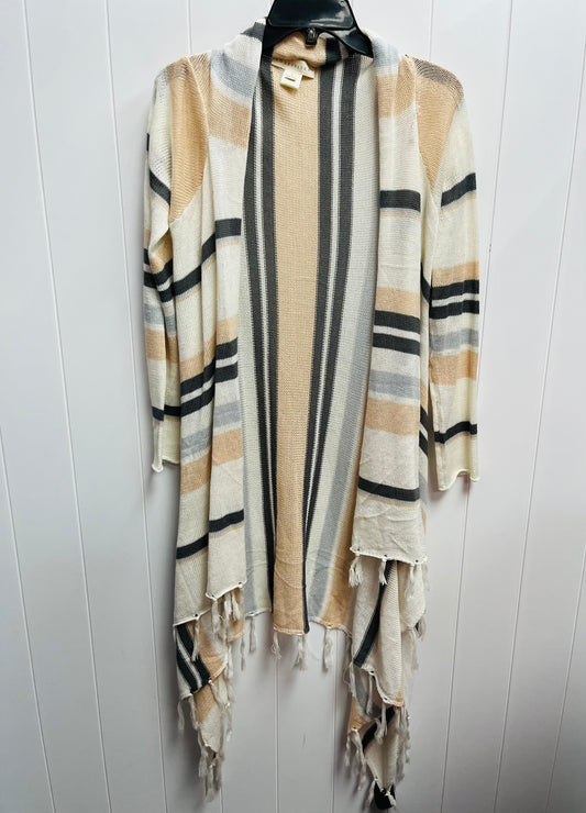 Sweater Cardigan By Lovestitch In Cream & Grey, Size: L