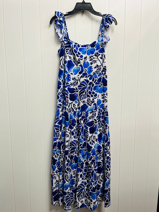 Dress Casual Maxi By kenny flowers In Blue & White, Size: Xl