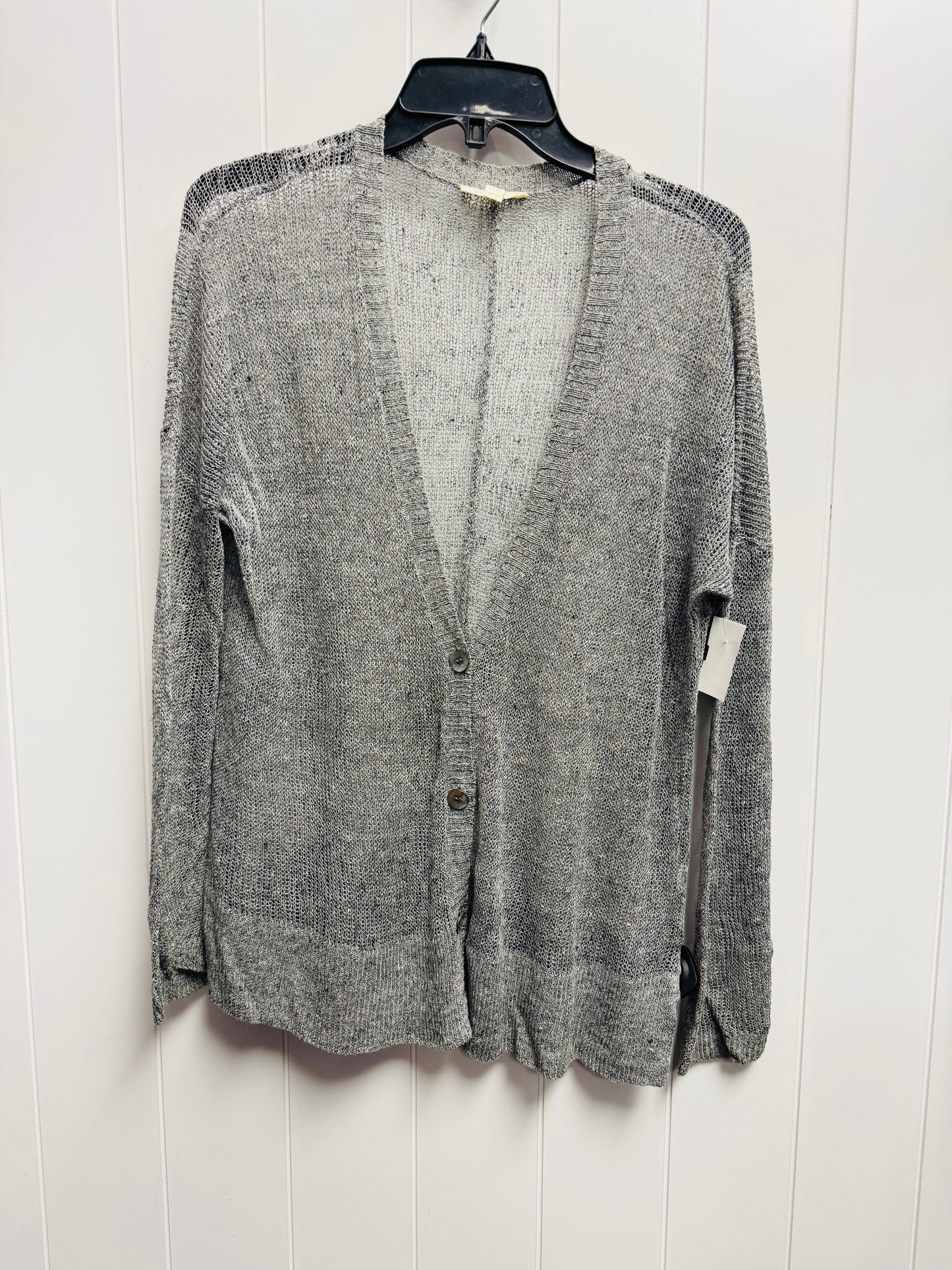 Sweater Cardigan By Eileen Fisher In Grey, Size: M