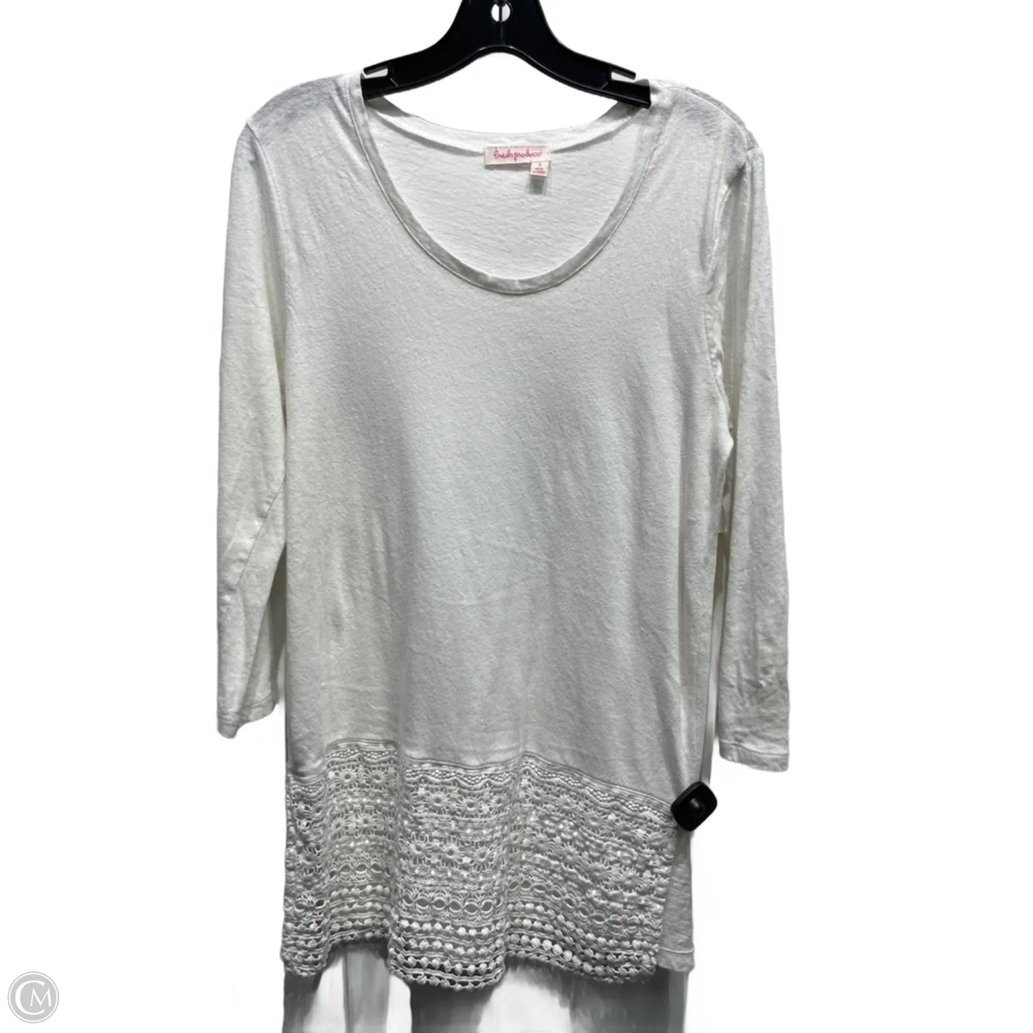 Tunic Long Sleeve By Fresh Produce In White, Size: S
