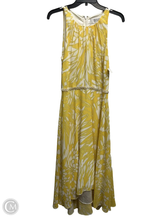 Dress Work By Badgley Mischka In White & Yellow, Size: 10