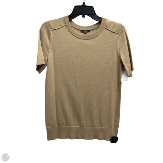 Top Short Sleeve Designer By Lafayette 148 In Tan, Size: S