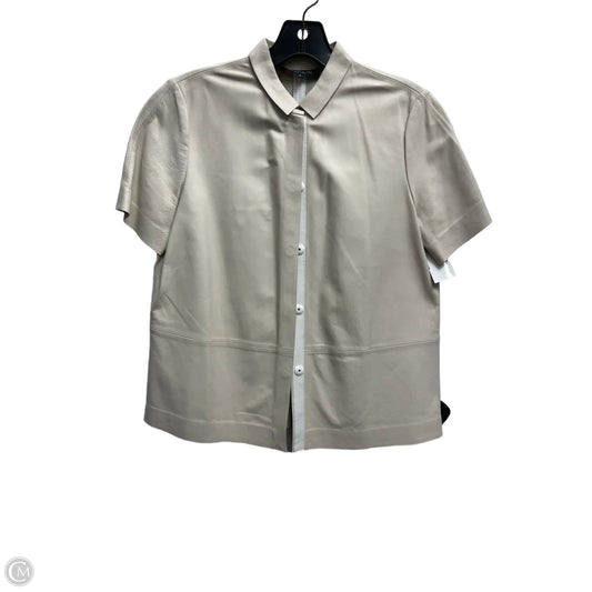 Top Short Sleeve Designer By Lafayette 148 In Tan, Size: S