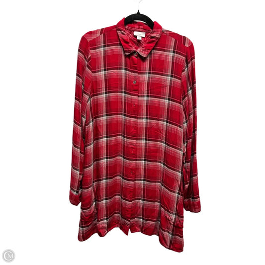 Tunic Long Sleeve By J. Jill In Black & Red, Size: M