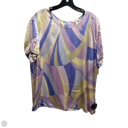 Top Short Sleeve Designer By Escada In Blue & Purple, Size: Xl