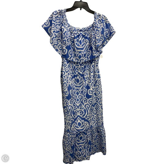 Dress Casual Maxi By Tommy Bahama In Blue & White, Size: M