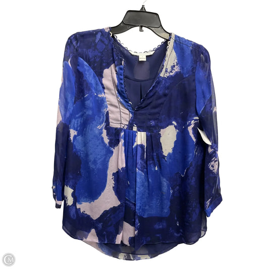 Top Long Sleeve Designer By Diane Von Furstenberg In Blue, Size: 6