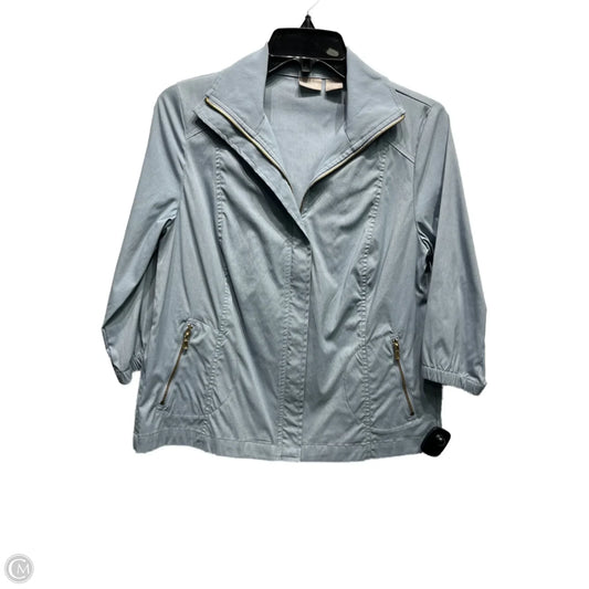 Jacket Windbreaker By Chicos In Blue, Size: S