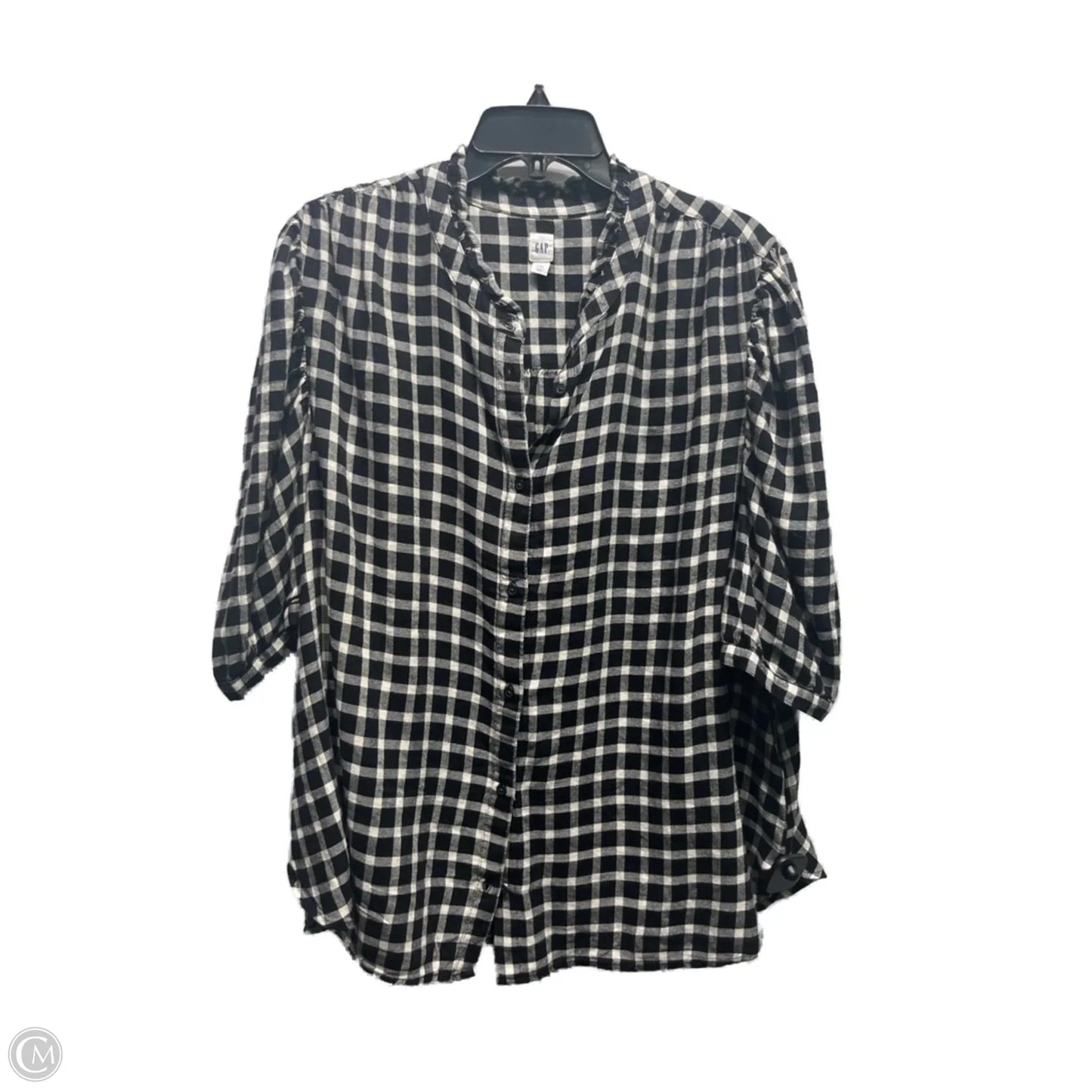 Top Short Sleeve By Gap In Black & White, Size: Xxl