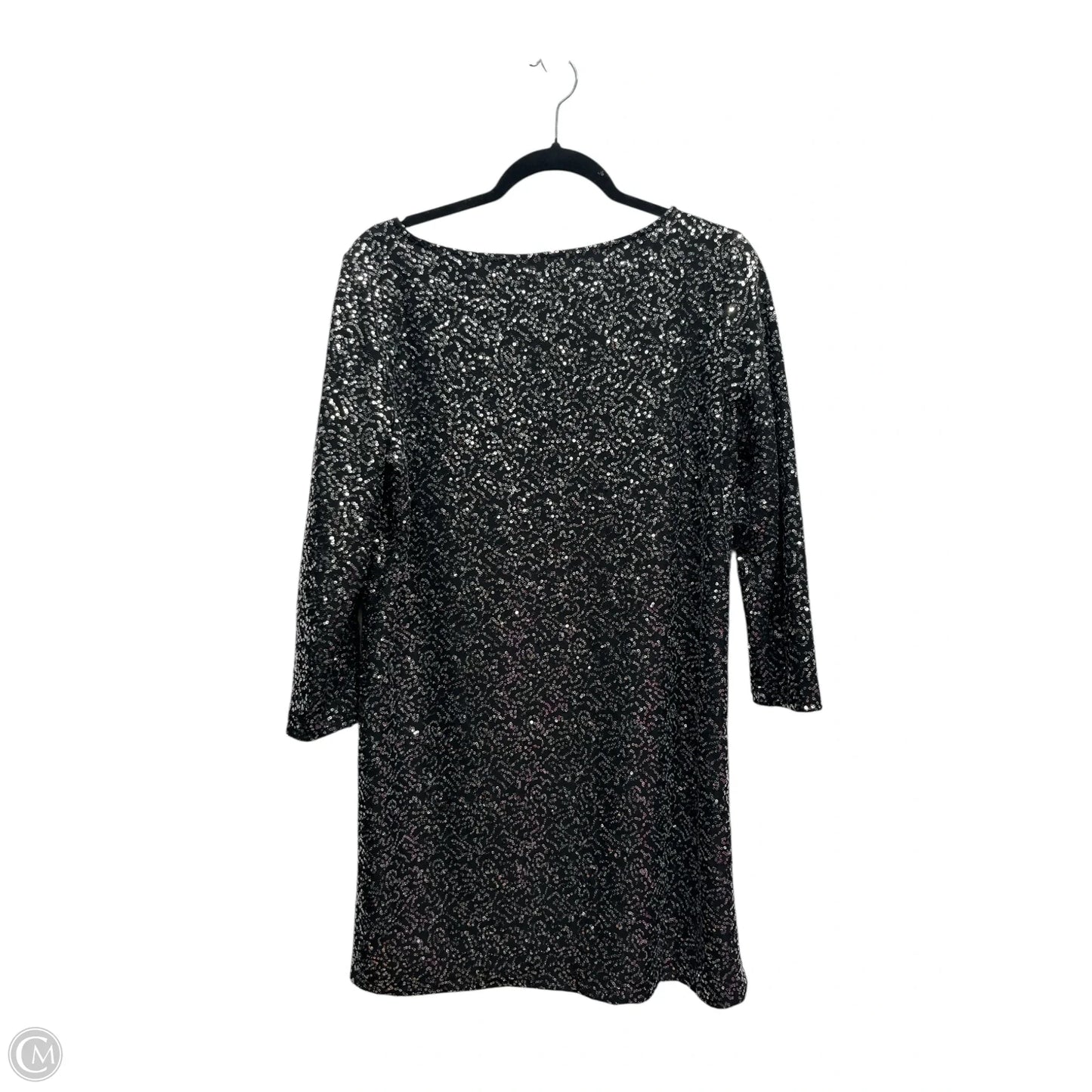 Dress Party Short By Tahari By Arthur Levine In Black & Silver, Size: M