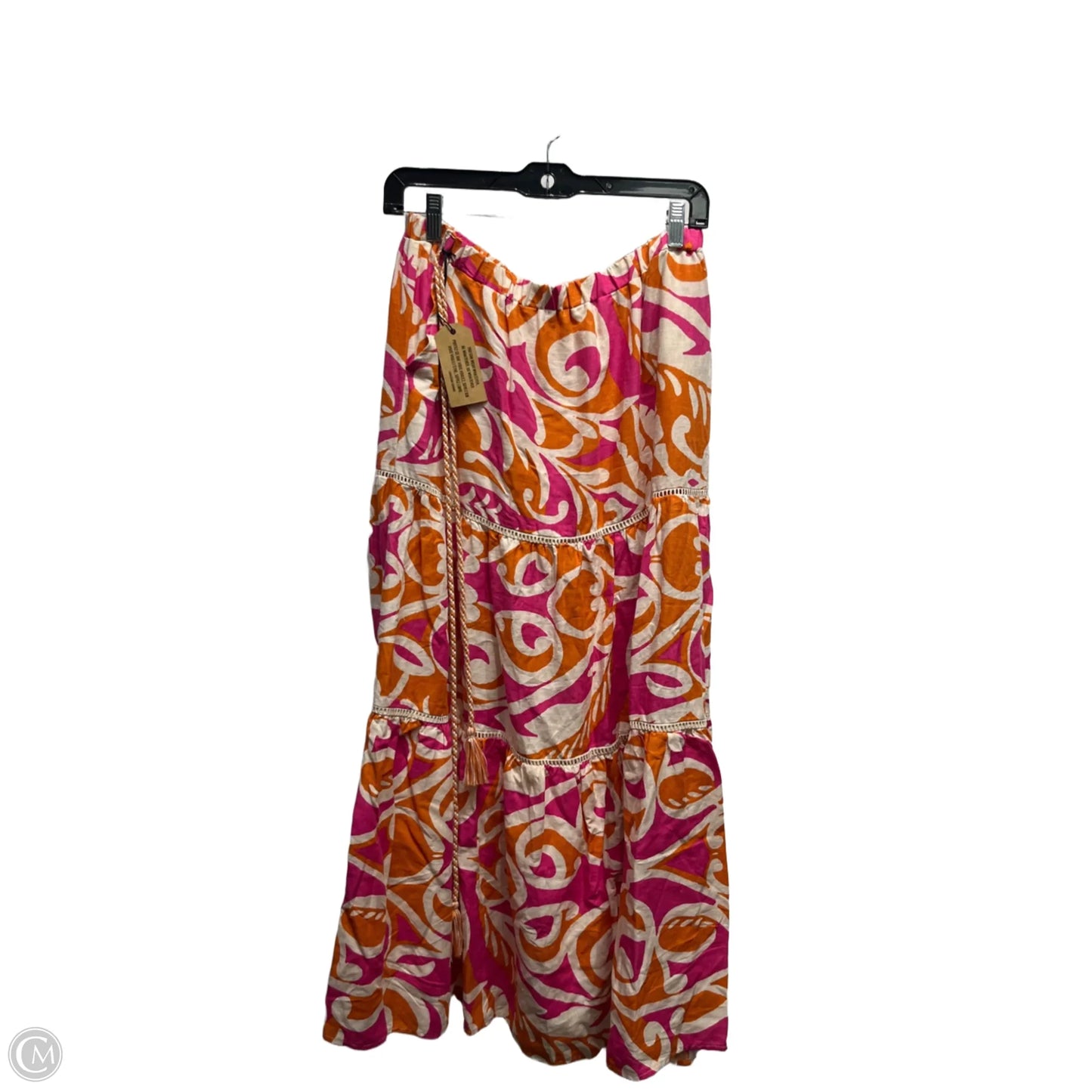 Skirt Maxi By Christian Siriano In Orange & Pink, Size: M