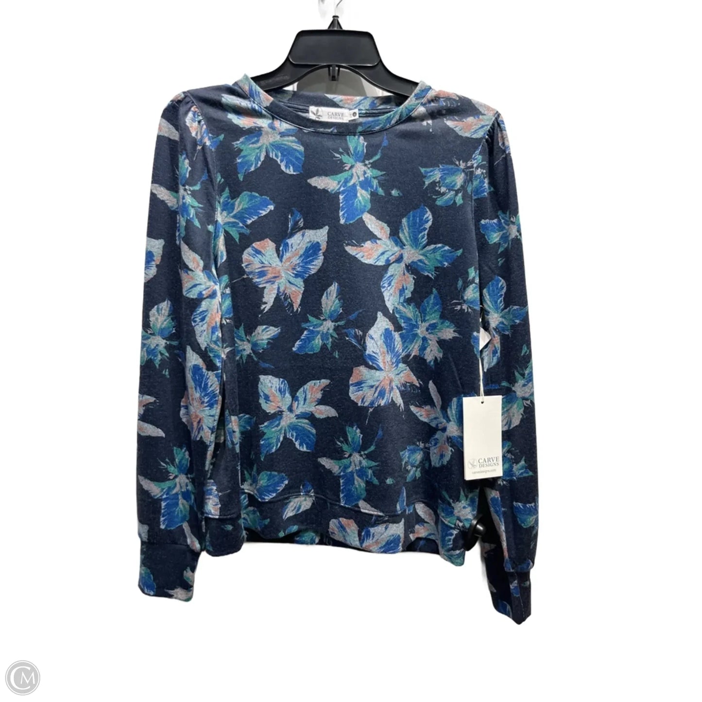 Top Long Sleeve By Carve Designs In Blue & Orange, Size: M