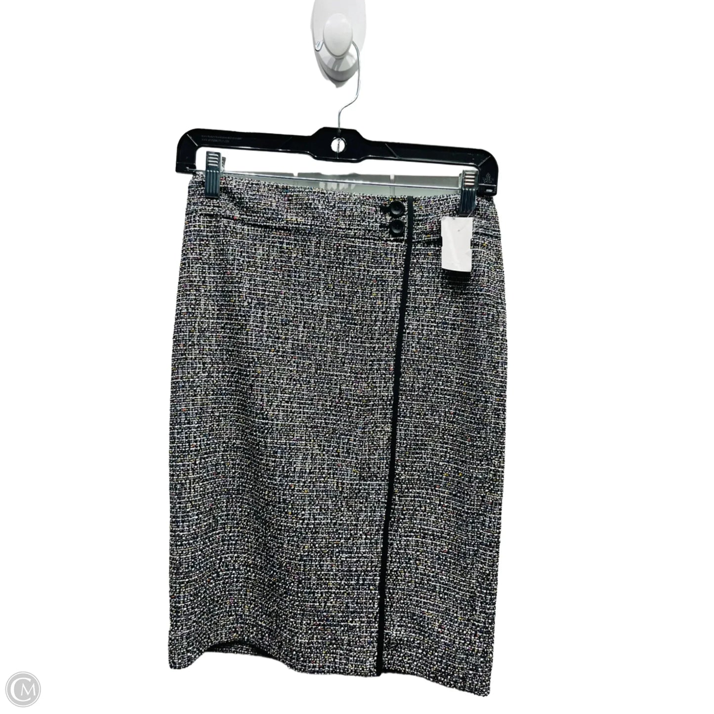Skirt Midi By Ann Taylor In Black & White, Size: 0