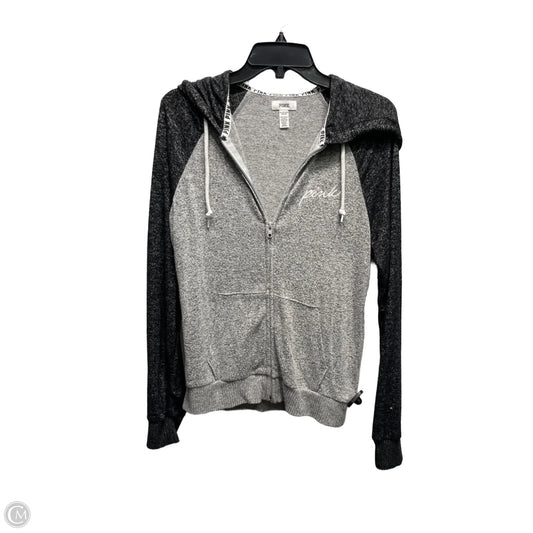 Sweatshirt Hoodie By Pink In Grey, Size: Xs