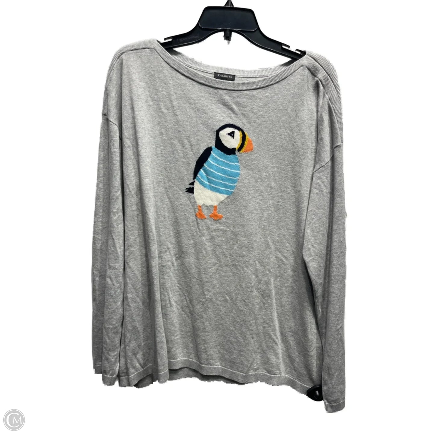 Sweater By Talbots In Blue & Grey, Size: Xl