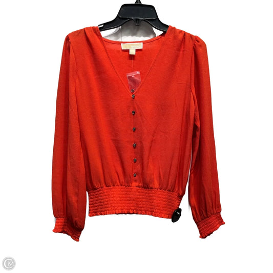 Top Long Sleeve By Michael By Michael Kors In Orange, Size: S