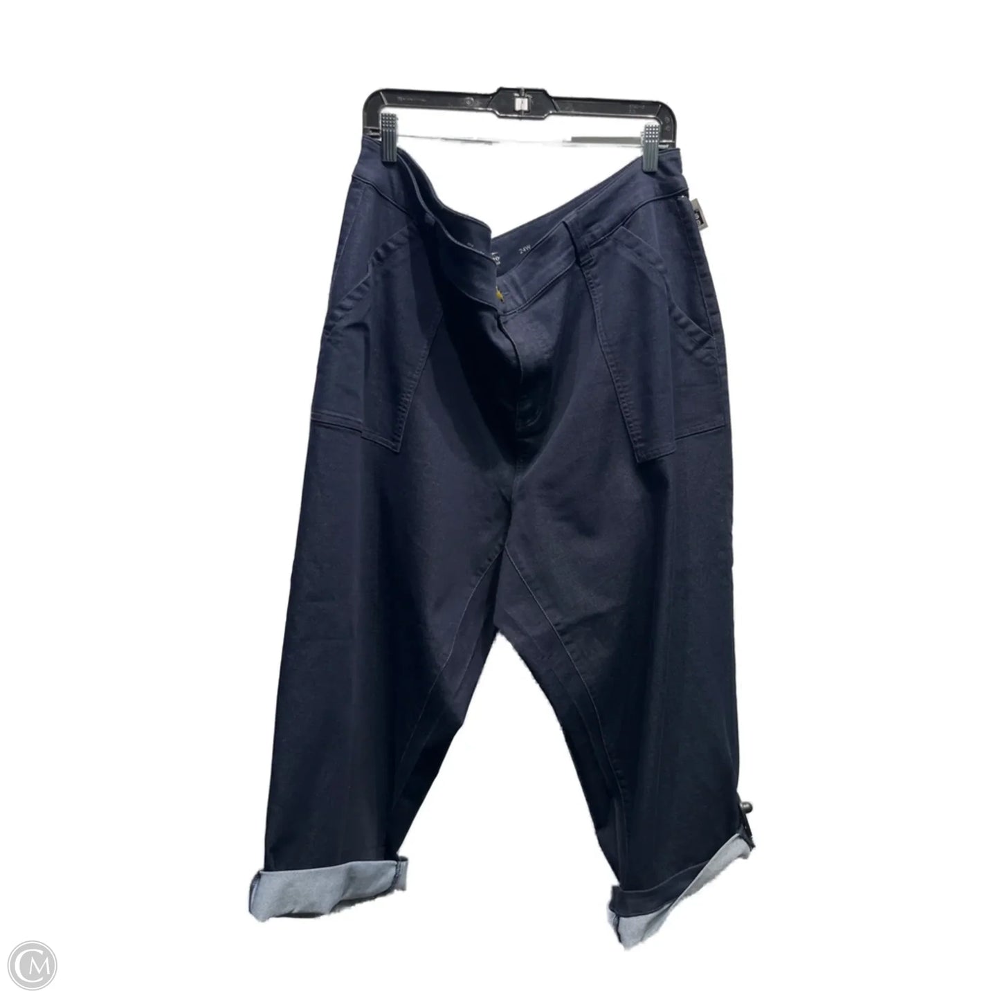 Jeans Cropped By Liverpool In Blue Denim, Size: 24