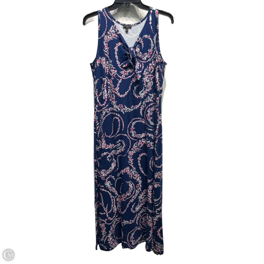 Dress Casual Maxi By Talbots In Blue & Orange, Size: L