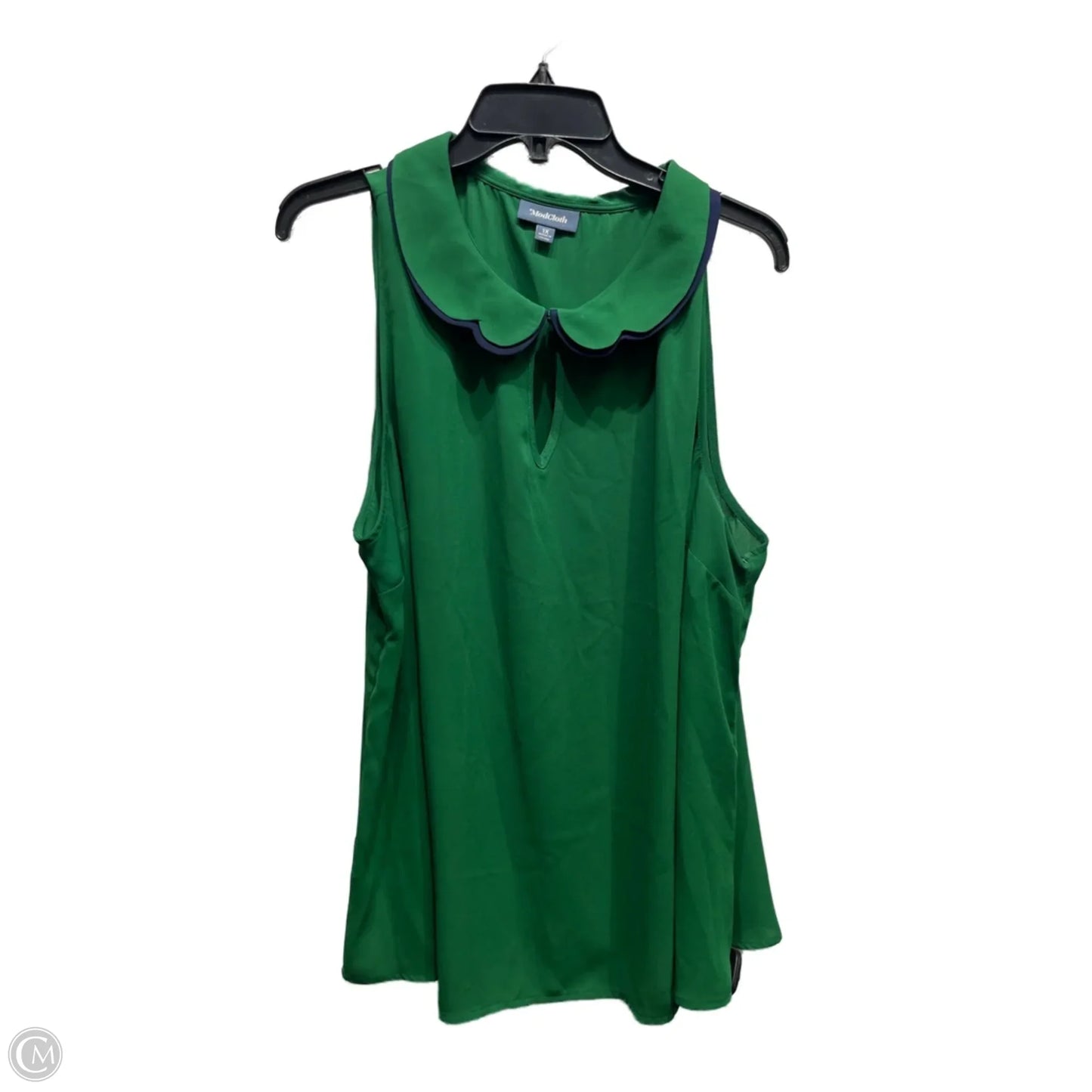 Top Sleeveless By Modcloth In Blue & Green, Size: 1x