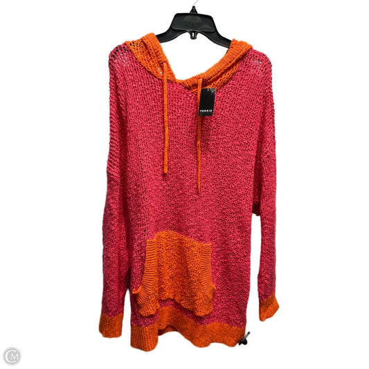 Sweater By Torrid In Orange & Pink, Size: 2x