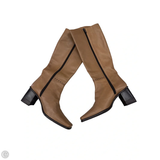 Boots Knee Heels By LOOKY In Tan, Size: 8