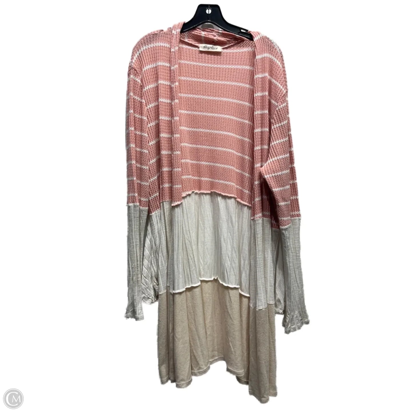 Cardigan By Haptics In Pink & White, Size: 1x