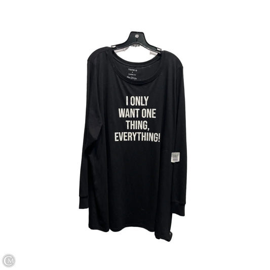 Top Long Sleeve By Torrid In Black & White, Size: 4X