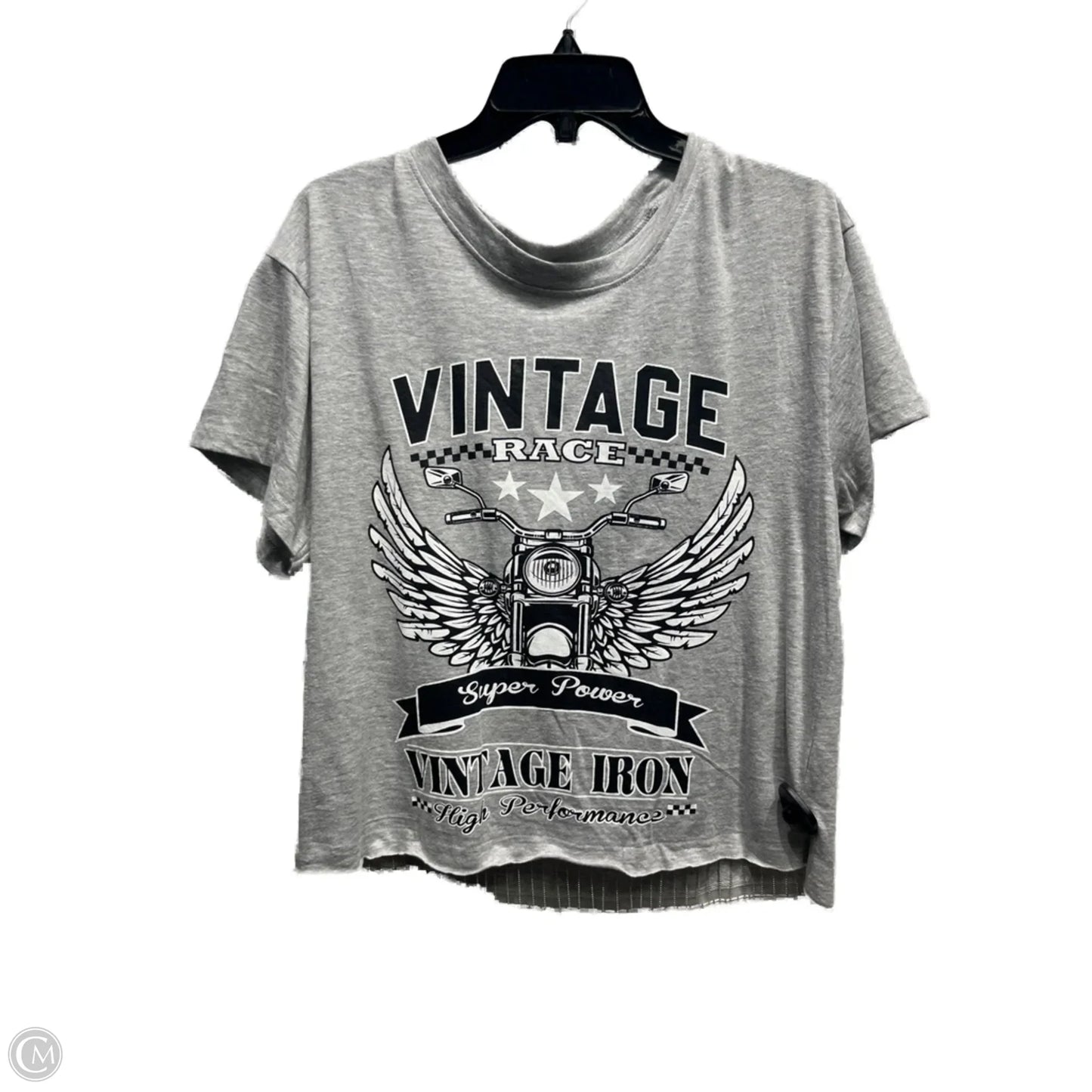 Top Short Sleeve By Clothes Mentor In Black & Grey, Size: 2x