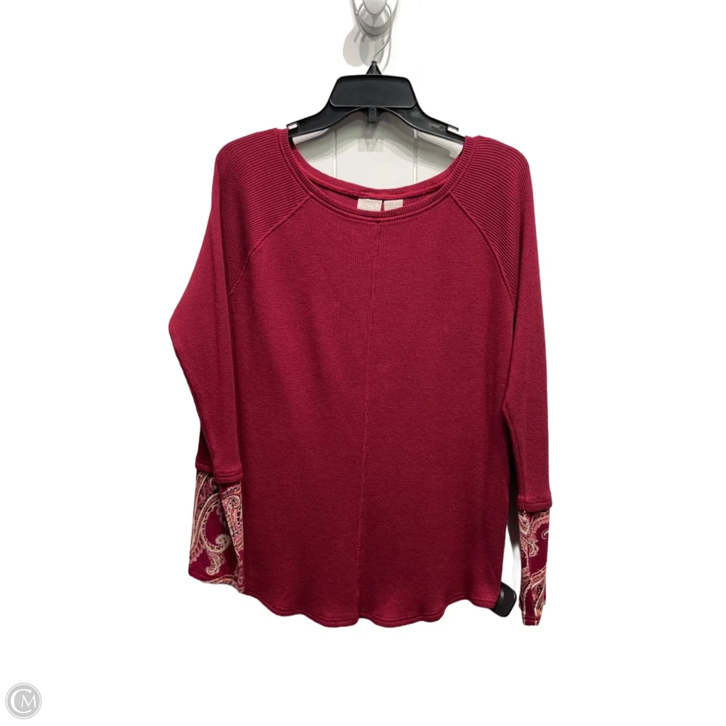 Top Long Sleeve By Chicos In Maroon, Size: M