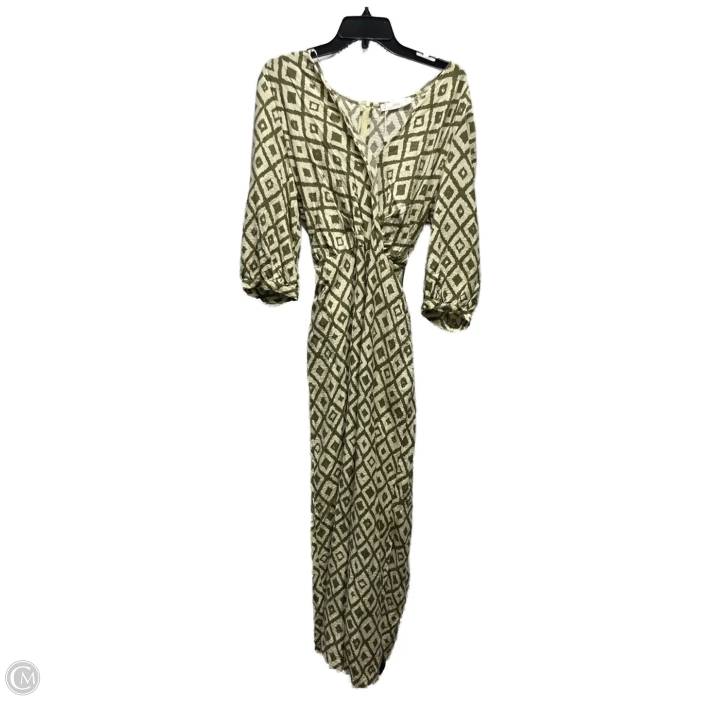 Jumpsuit By Mng In Cream & Green, Size: L