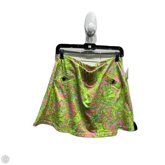 Skort Designer By Lilly Pulitzer In Green & Pink, Size: L