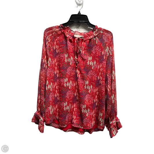 Top Long Sleeve By Loft In Blue & Red, Size: M