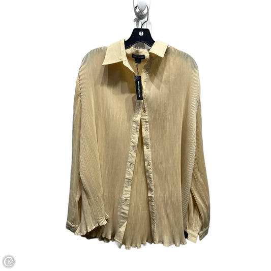 Blouse Long Sleeve By Pretty Little Thing In Tan, Size: 6