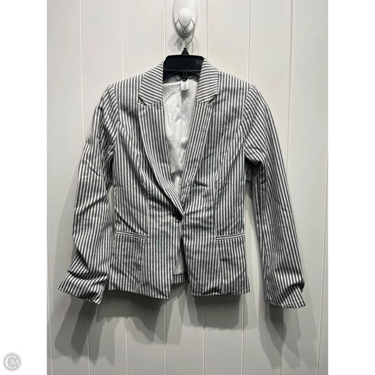 Blazer By White House Black Market In Grey & White, Size: Xxs