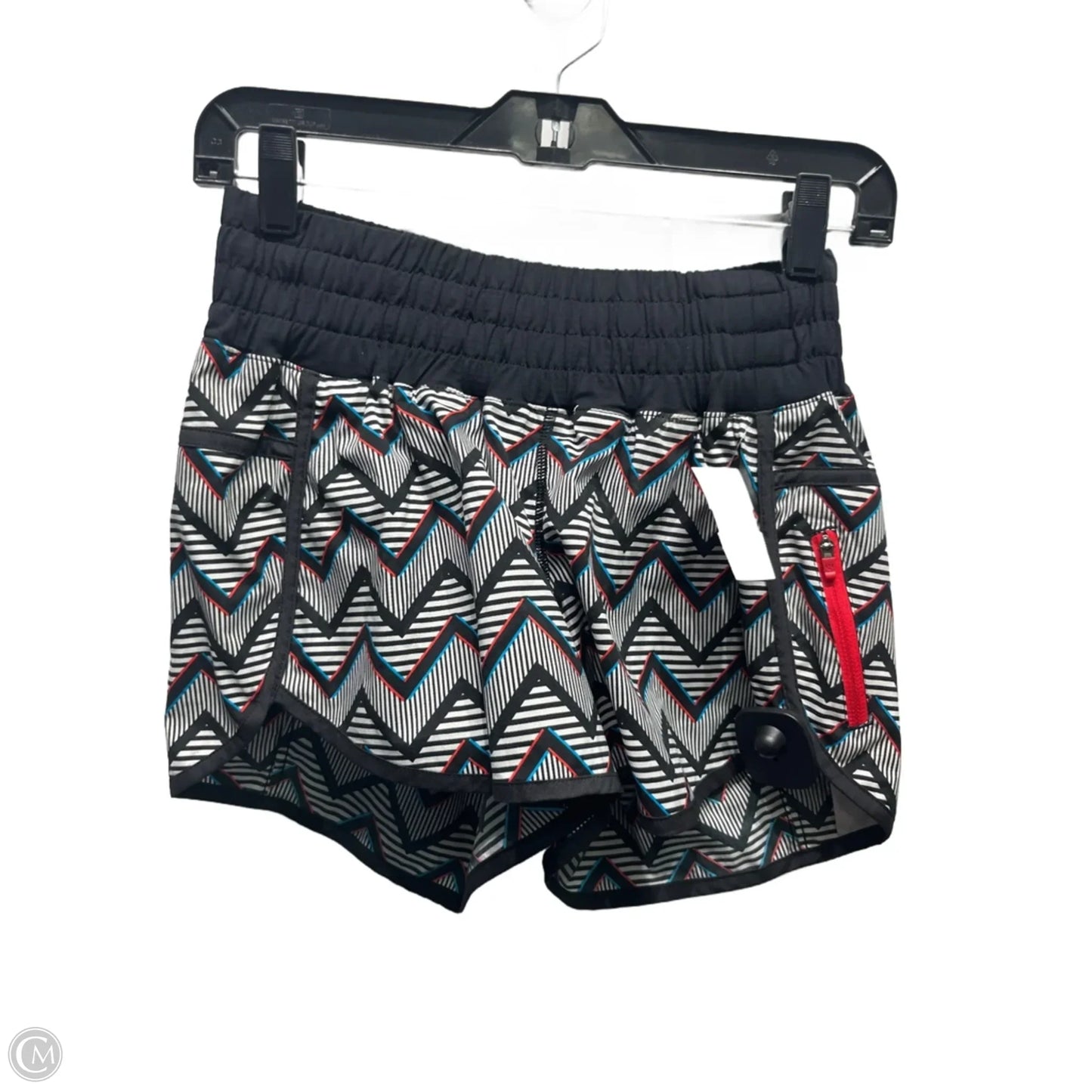 Athletic Shorts By Lululemon In Black & Red, Size: 6