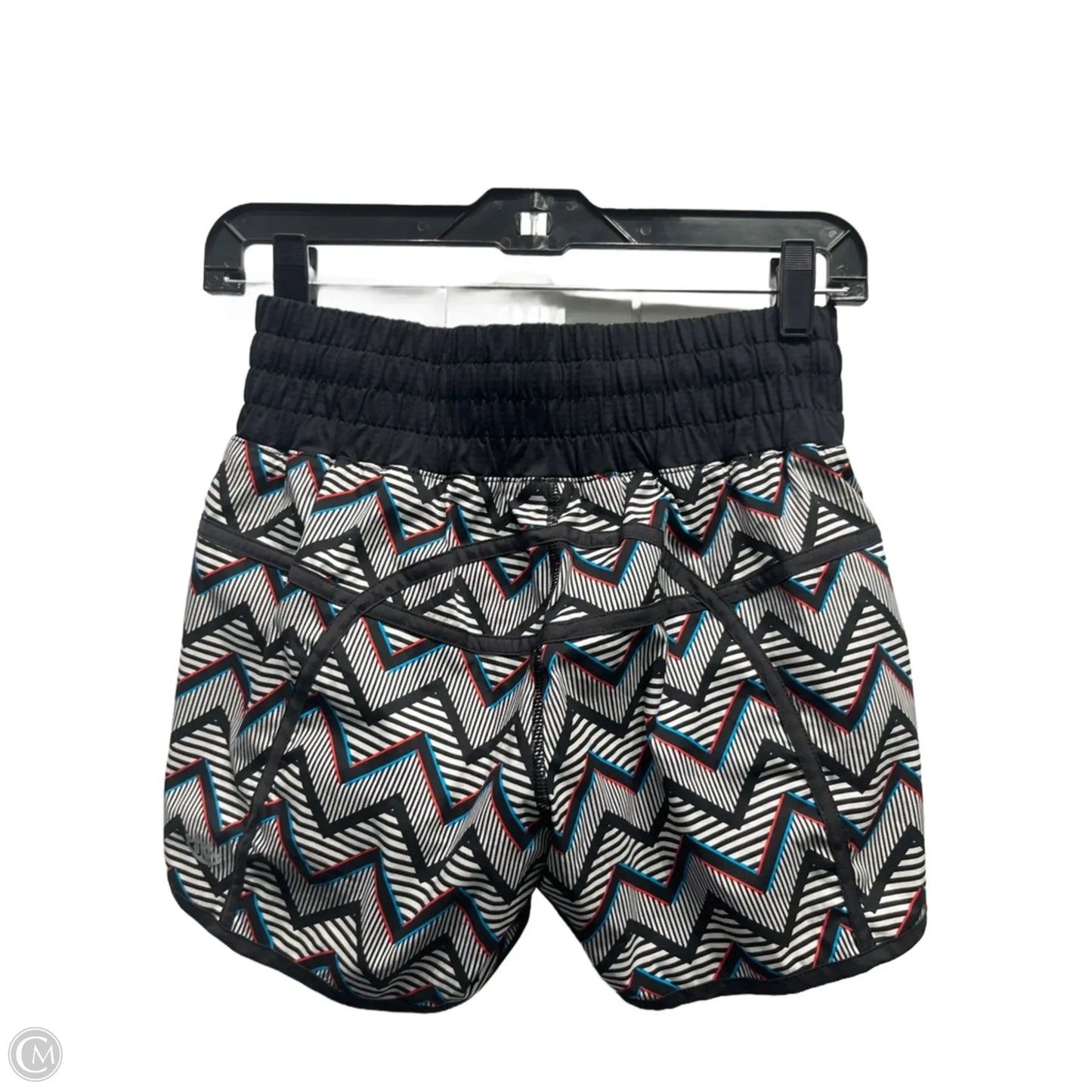 Athletic Shorts By Lululemon In Black & Red, Size: 6