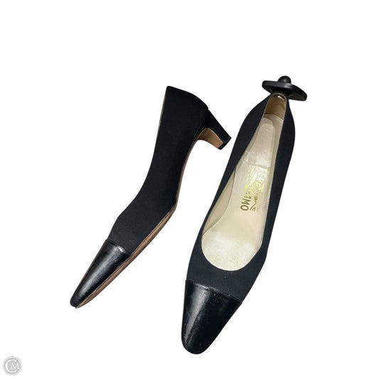 Shoes Luxury Designer By Ferragamo In Black, Size: 9