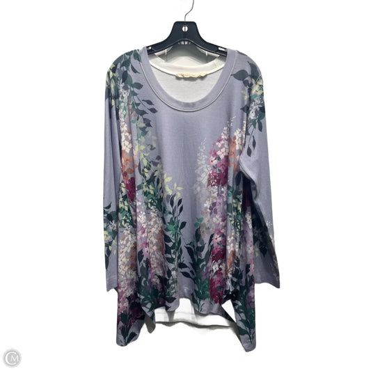 Top Long Sleeve By Soft Surroundings In Green & Pink, Size: L