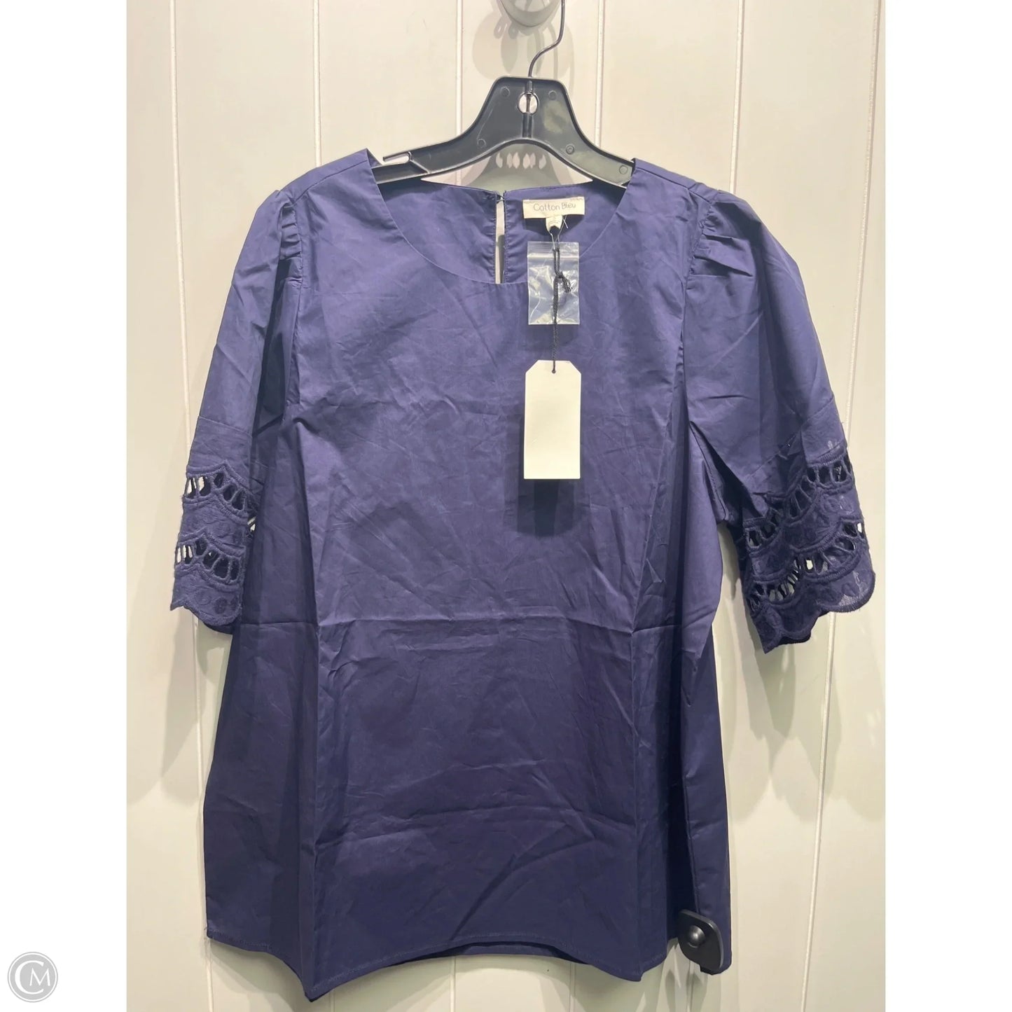 Top Short Sleeve By Cotton Bleu In Navy, Size: S