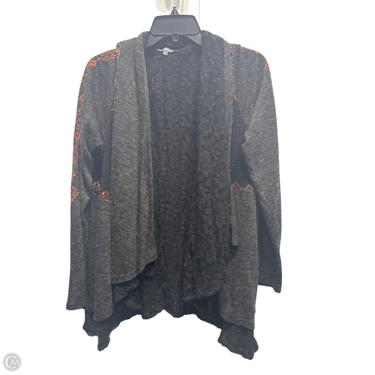 Sweater Cardigan By Miss Me In Grey & Orange, Size: L